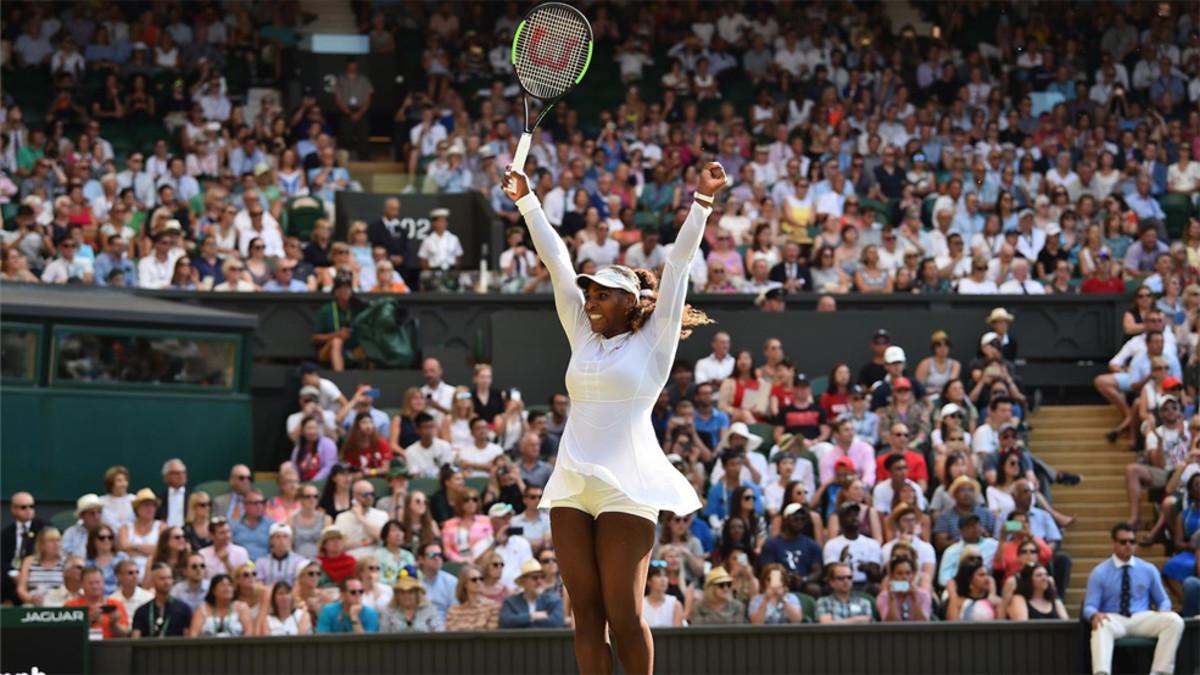 Serena Williams celebrando la victoria