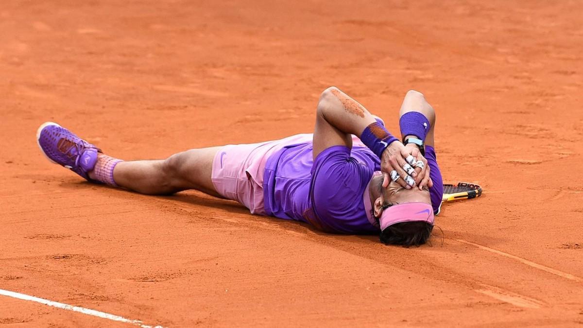 Nadal celebró la victoria en Barcelona emocionado