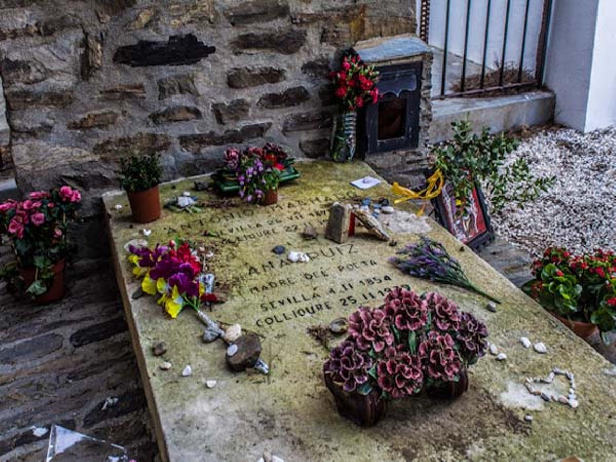 La tumba de Machado en Coillure (Francia).