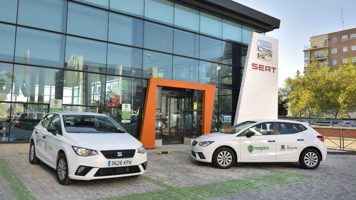 Unidades del Seat Ibiza TGI para el servicio de carsharing.