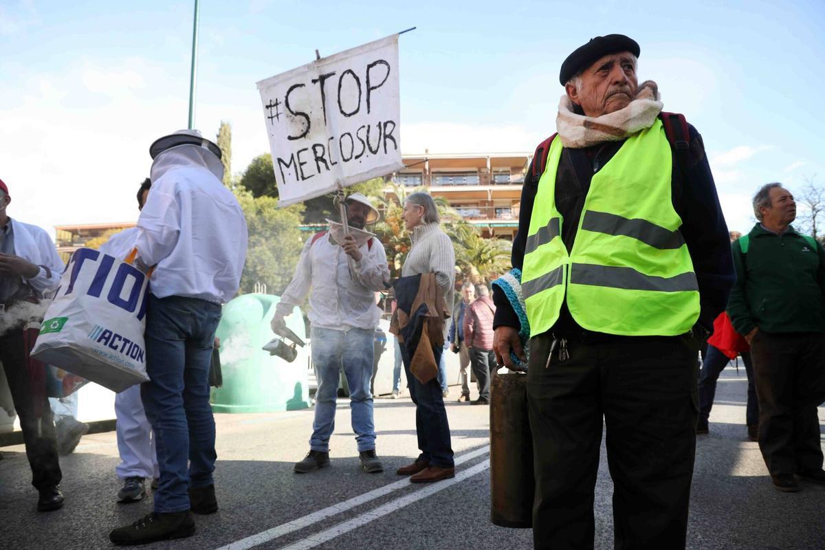 Protestas del campo malagueños, tras la firma del acuerdo Mercosur