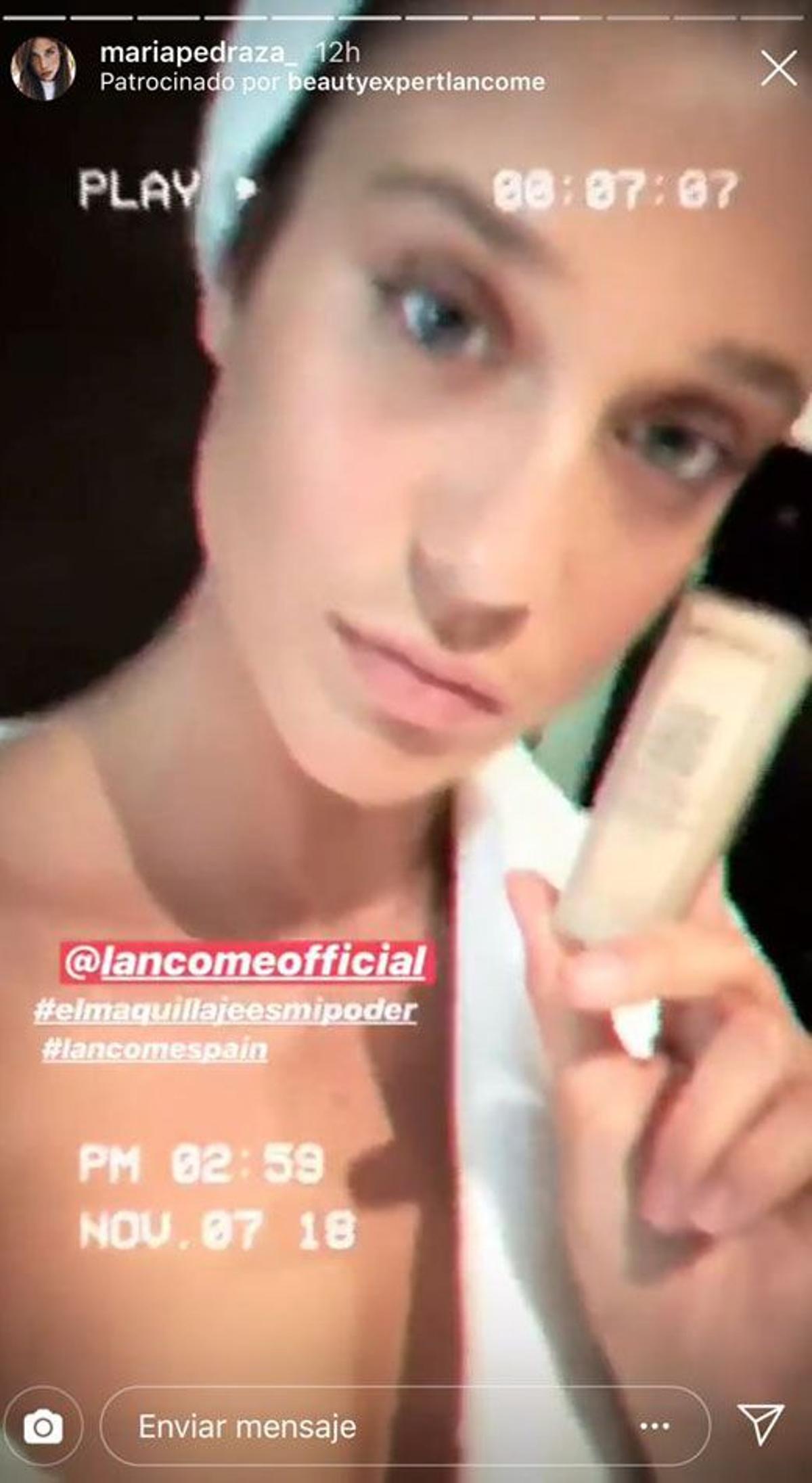 Maria Pedraza con base de Lancôme