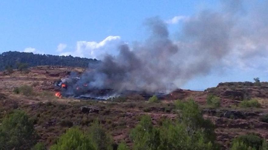 Imatge de l&#039;incendi, aquest dilluns a la tarda