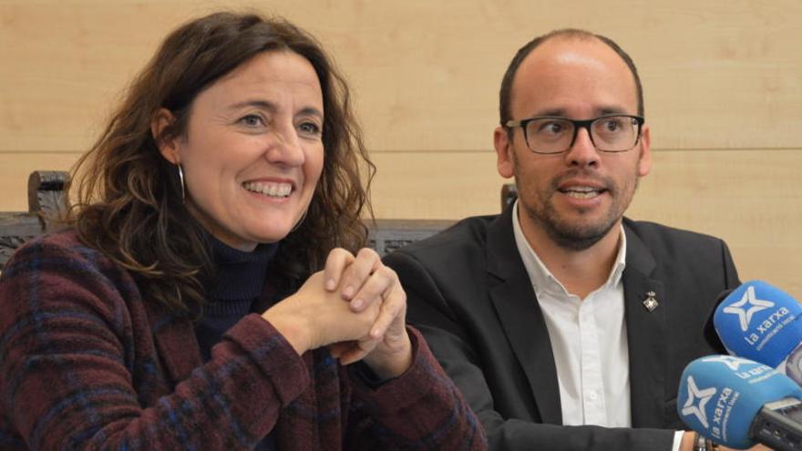 Mercè Conesa, presidenta de la Diputació amb David Font, l&#039;alcalde de Gironella aquest divendres