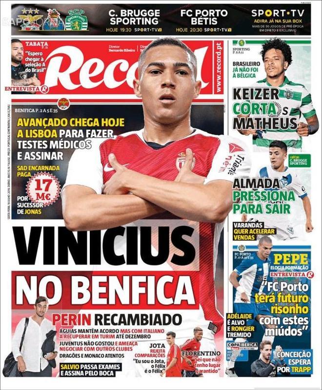 La portada de RECORD del 19 de julio