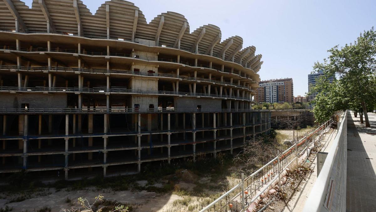 Las obras del Nou Mestalla están paralizadas desde febrero de 2009, más de 15 años