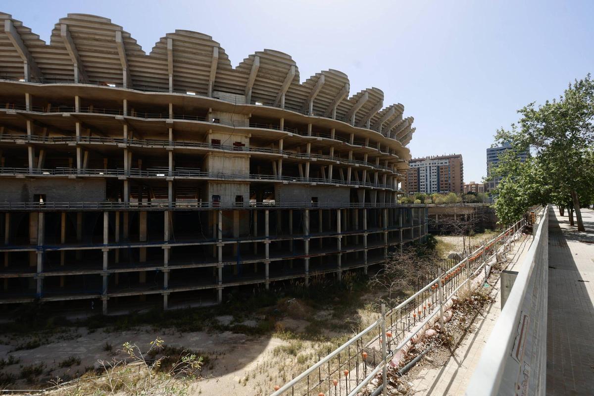 Las obras del Nou Mestalla están paralizadas desde febrero de 2009, más de 15 años