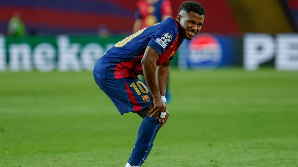 Ansu Fati, durante un lance en el choque entre Young Boys y Barça
