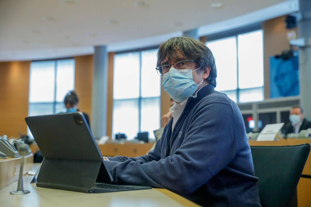 El expresidente de la Generalitat y eurodiputado de JxCat, Carles Puigdemont, en una fotografía de archivo. EFE/EPA/STEPHANIE LECOCQ