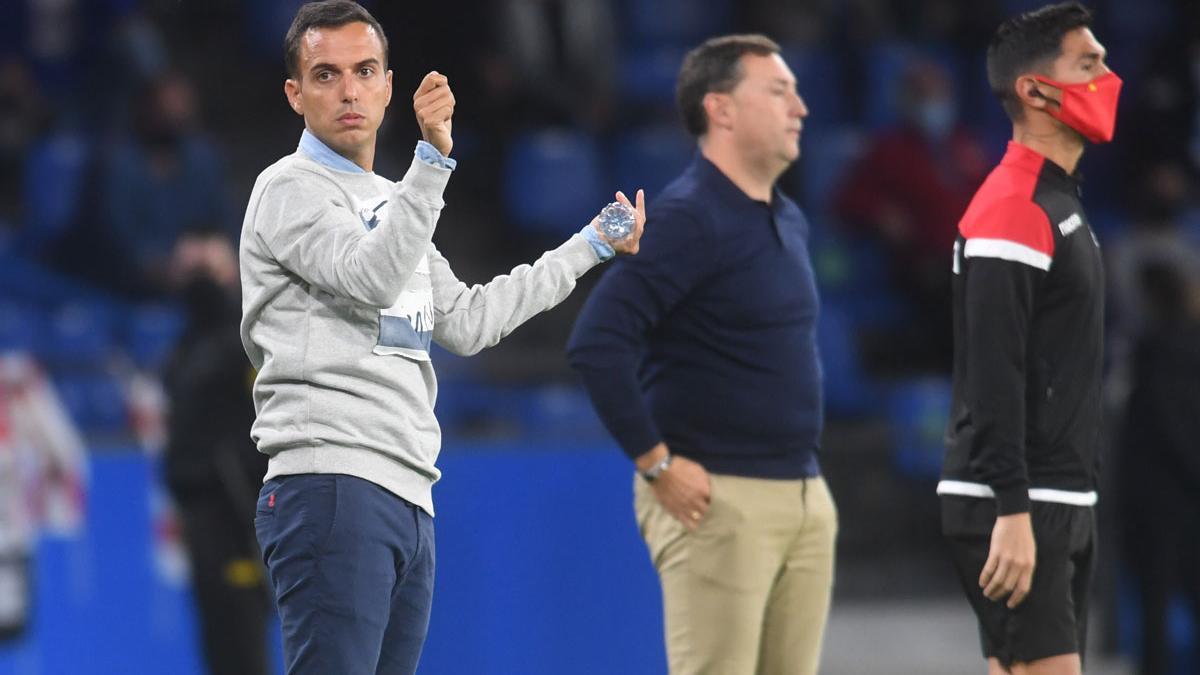 Borja Jiménez durante un partido en Riazor.