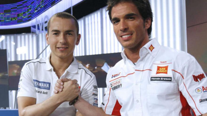 Jorge Lorenzo y Toni Elías.