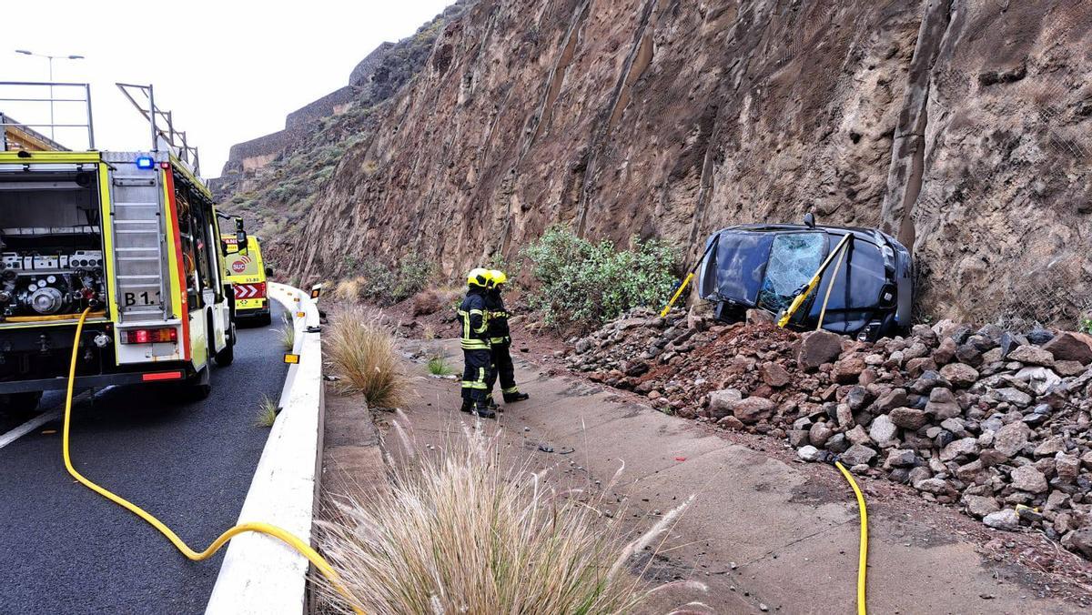 Vuelco de un vehículo en Gran Canaria