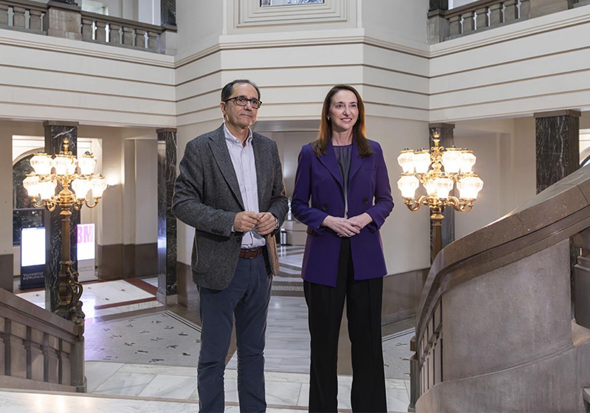 Juan Luis Gandía y Ángeles Solanes en la UV.