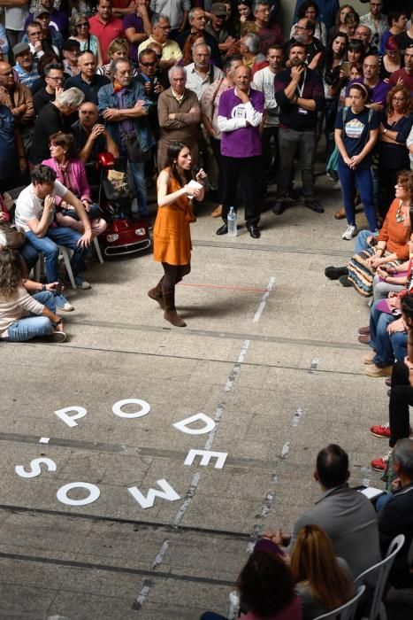 CANARIAS Y ECONOMIA. EDIFICIO MILLER. LAS PALMAS DE GRAN CANARIA. Mitin dePodemos con Irene Montero en el Edificio Elder del Parque Santa Catalina  | 31/03/2019 | Fotógrafo: Juan Carlos Castro