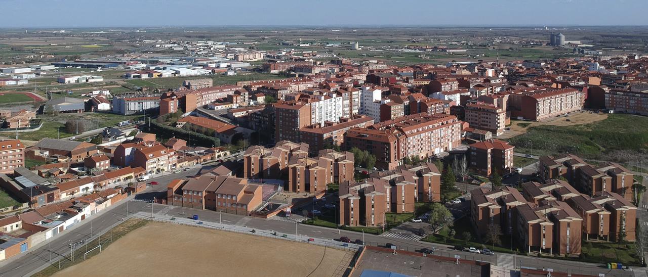 Vista de Benavente desde el norte.