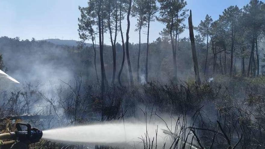 Un incendio forestal quema 1,76 hectáreas de monte en Galegos