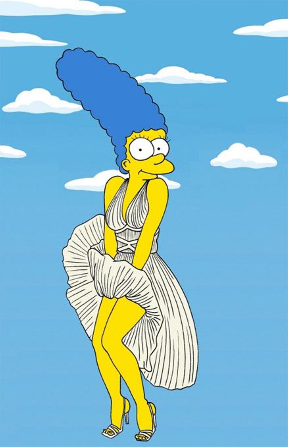 Marge Simposon, Los Simpson, madre, look, vestimenta, alta costura, ilustrador, Alessandro Palombo