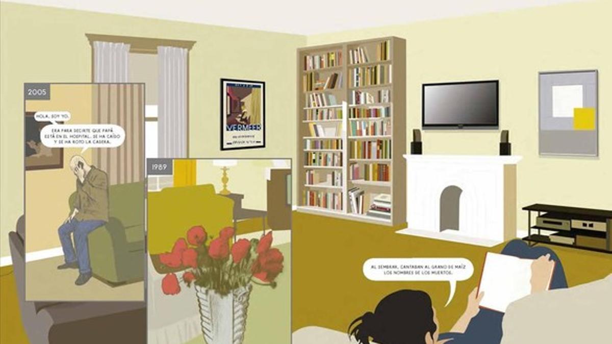 Doble página del cómic 'Aquí', de Richard McGuire.