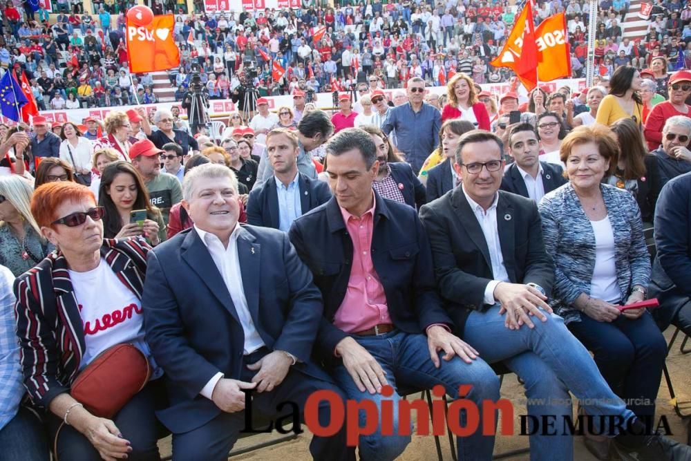 Pedro Sánchez en un acto de campaña del PSOE en Calasparra