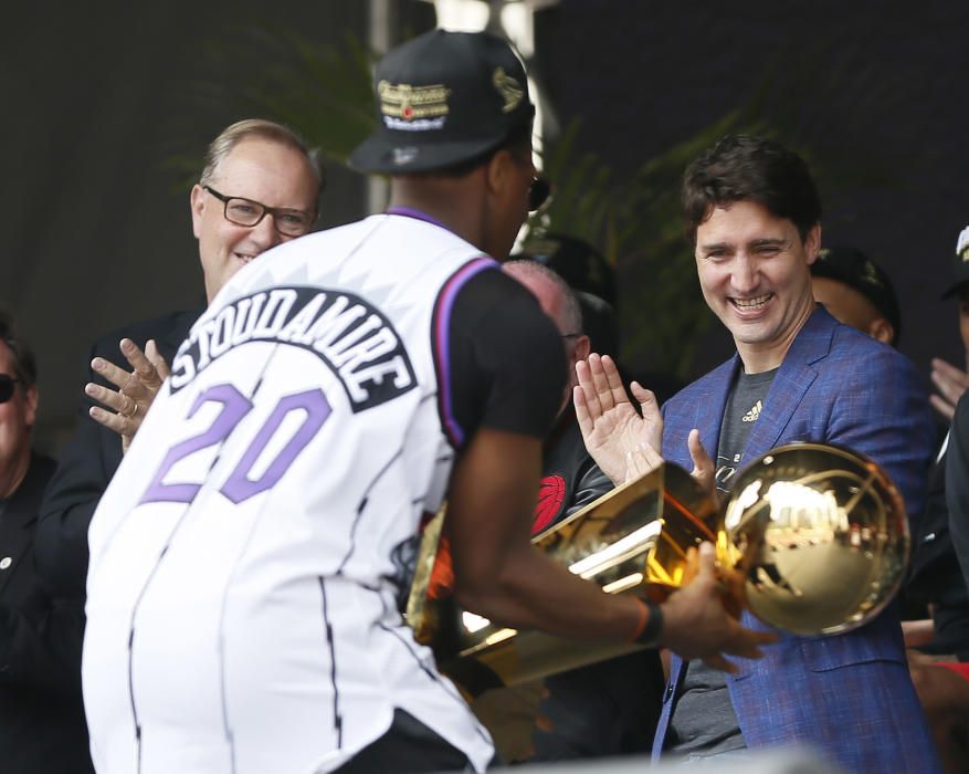 Los Raptors celebran el título de la NBA