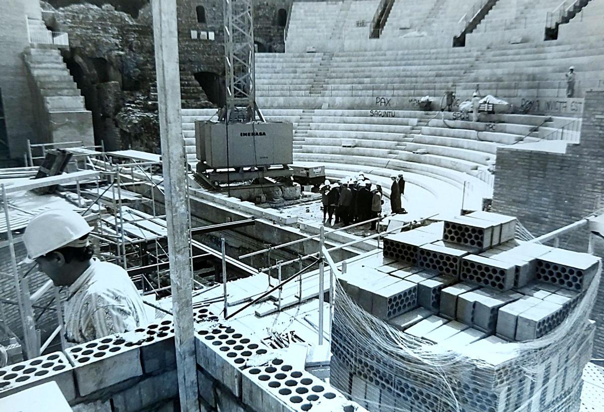 Así fue la polémica rehabilitación del Teatro Romano de Sagunt.