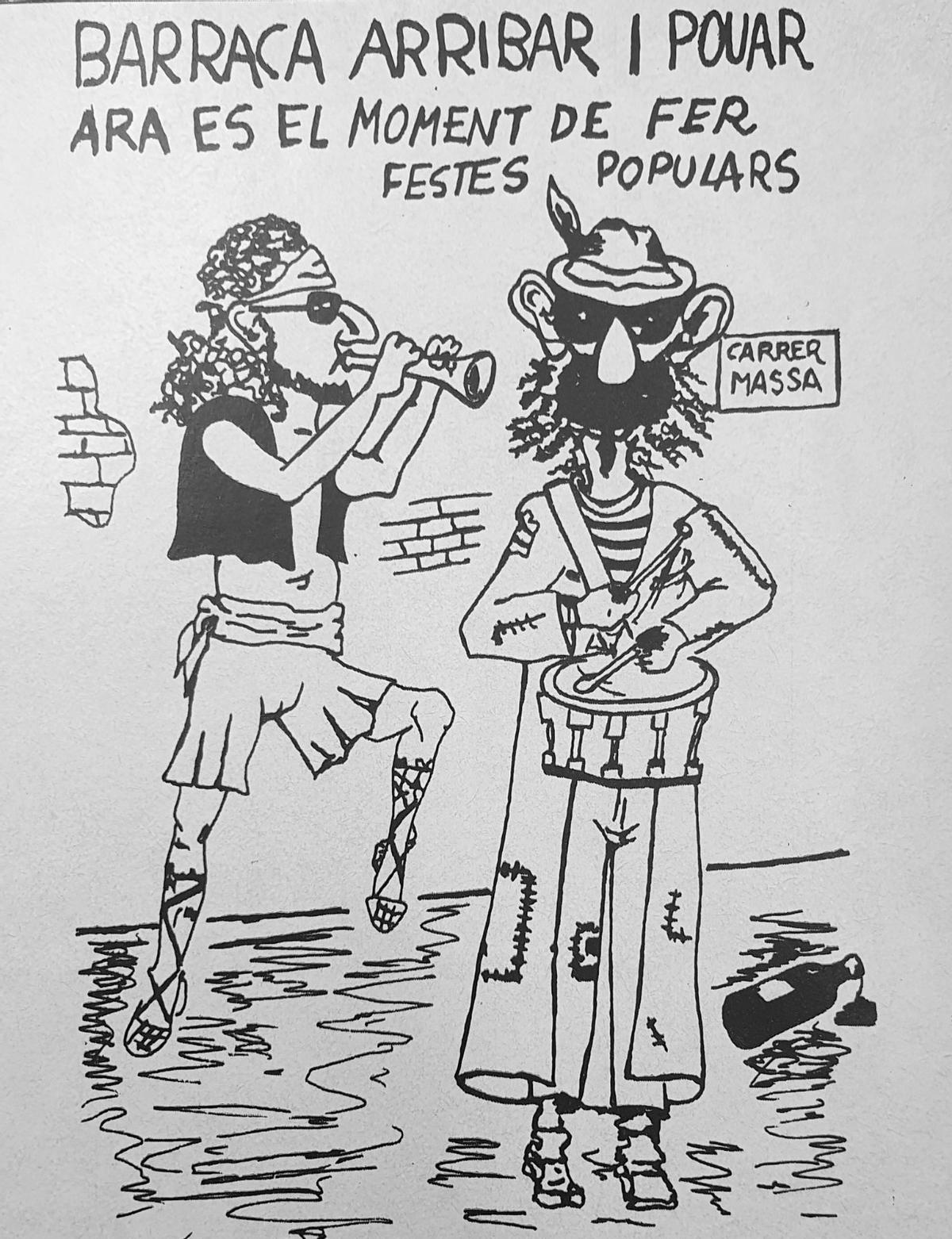 Pegatina que se diseñó para promocionar la barraca en 1978.