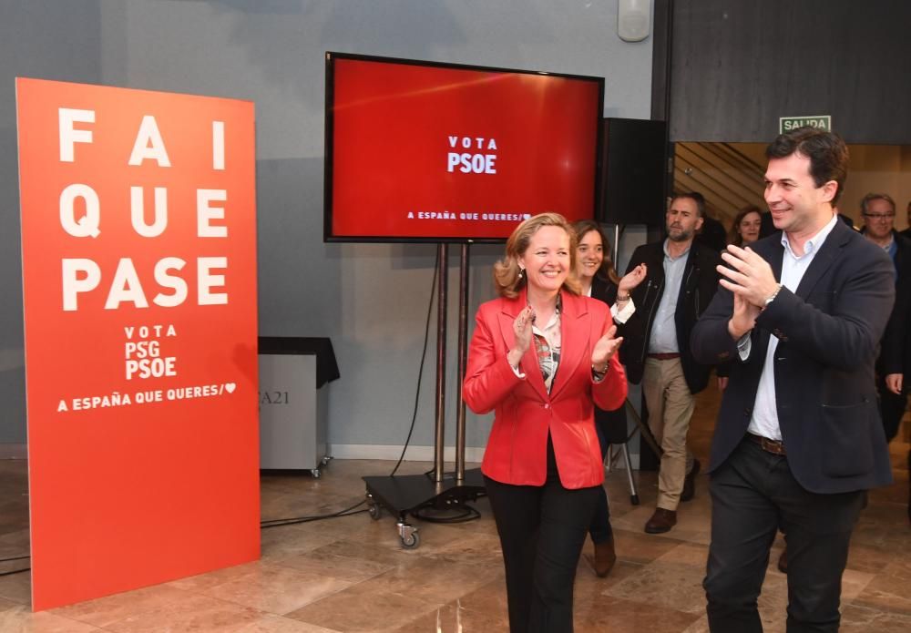 Nadia Calviño, en un acto del PSOE en A Coruña