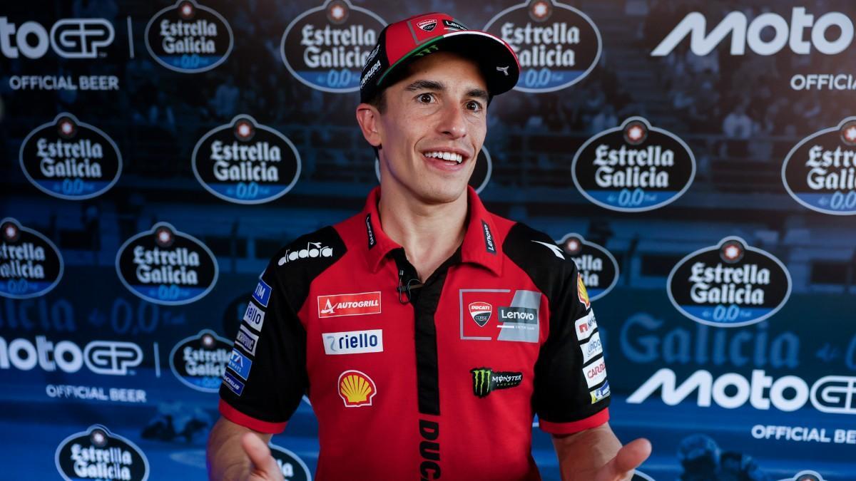 Marc Marquez, en el acto promocional de Estrella Galicia