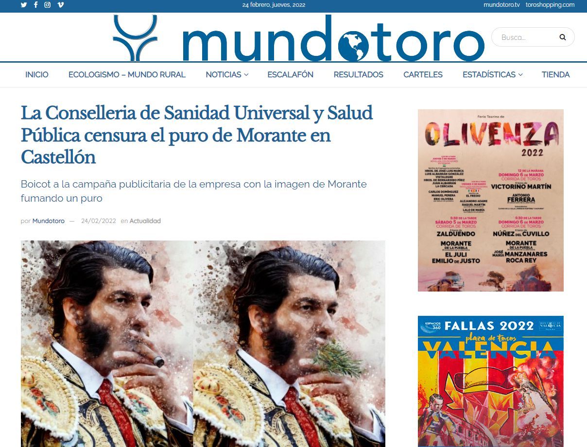 Noticia aparecida en Mundotoro.