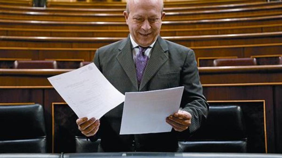 El ministro de Educación, José Ignacio Wert, en el Congreso de los Diputados.