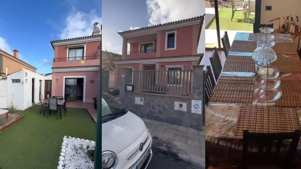 Dos imágenes del polémico anuncio de Airbnb en Canarias.