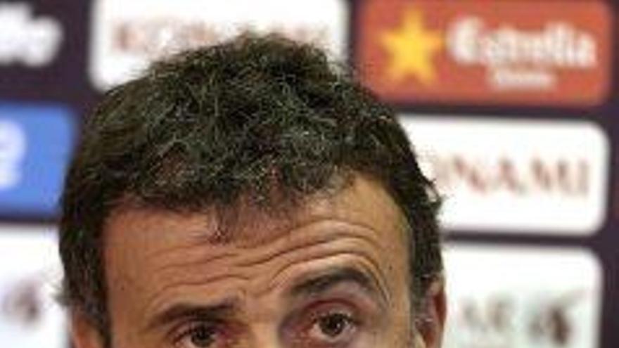 Luis Enrique en la roda de premsa d&#039;ahir a la Ciutat Esportiva