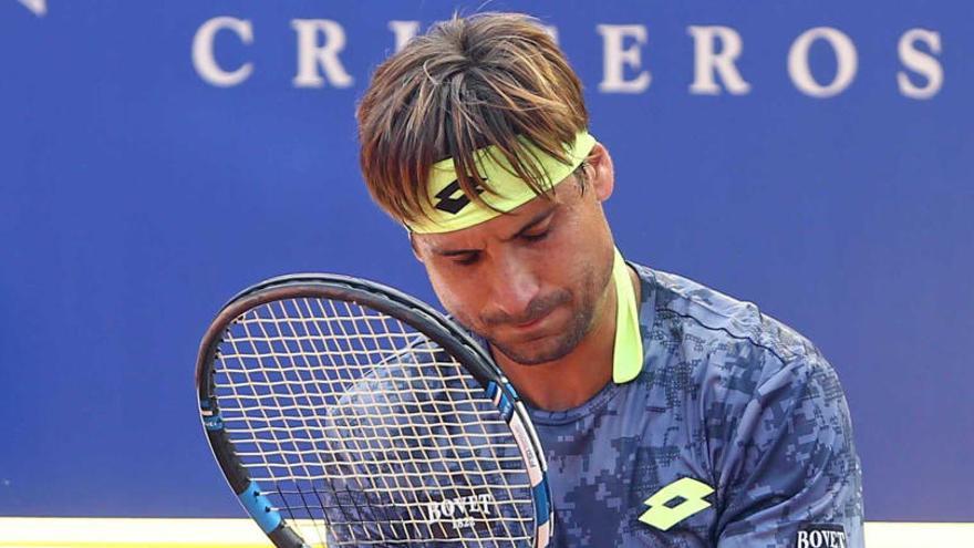 David Ferrer durante su estreno con derrota este martes en el Godó ante Anderson