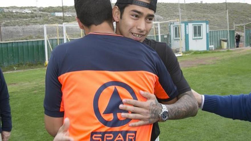 Sergio Araujo, en el entrenamiento de la UD Las Palmas