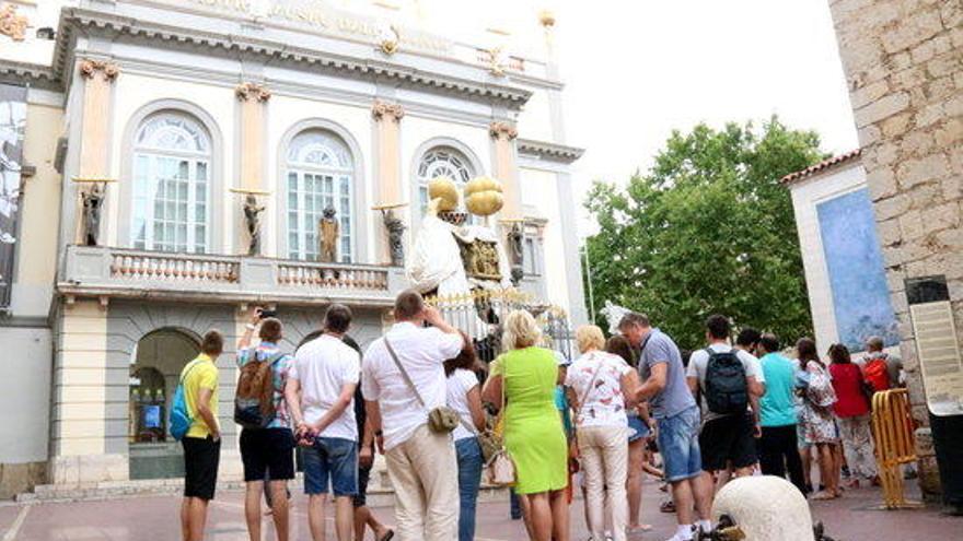 Cues davant el Museu Dalí de Figueres en una imatge d&#039;arxiu