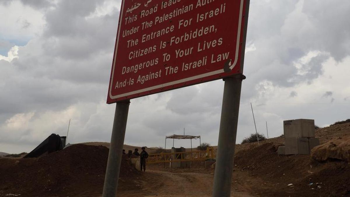 Un puesto de control israelí en tierras palestinas del valle del Jordán, en la Cisjordania ocupada.