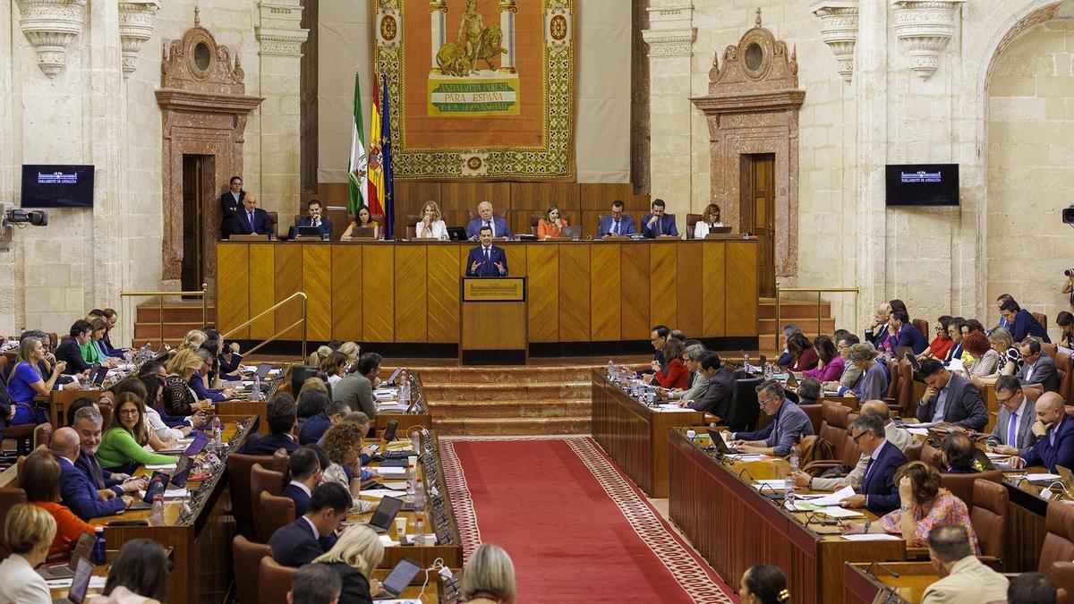 Pleno del Parlamento de Andalucía este miércoles.