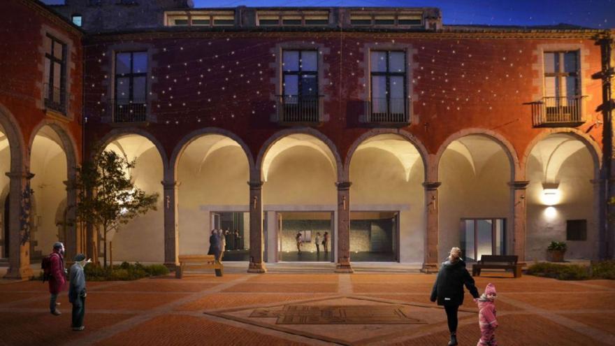 Imatges virtuals del projecte guanyador per a la rehabilitació de la Sala, amb un accés obert des del pati del palau dels Comtes. | LÁNK ARQUITECTES/AJUNTAMENT