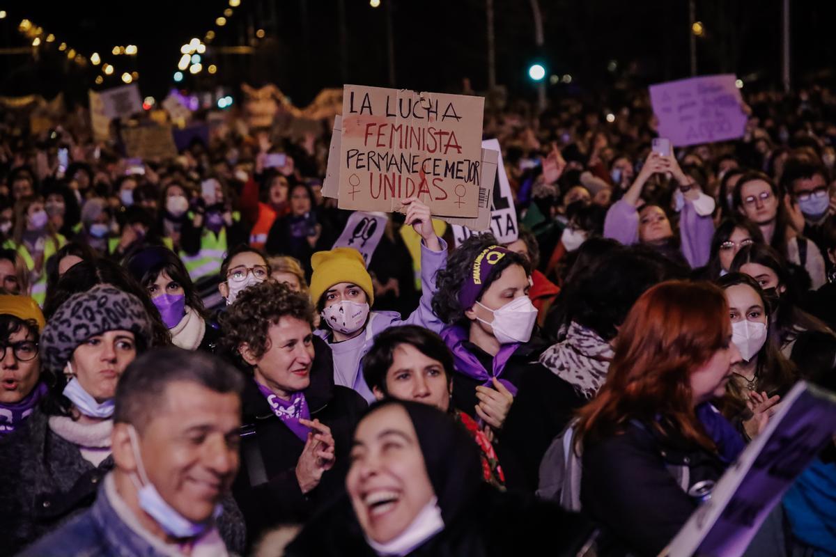 Manifestación del 8-M por las calles de Madrid.