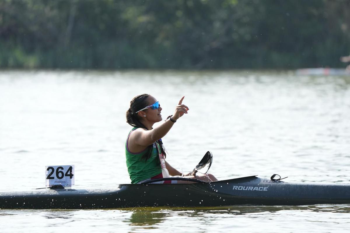 Cristina Pérez, de Plasencia y ganadora en K1 y K2 en el Campeonato de España.