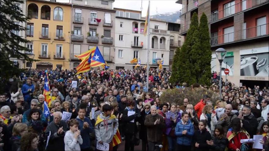 Concentració a Berga contra l'empresonament dels exconsellers