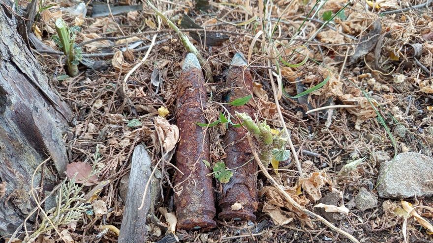 Encuentran dos proyectiles de la Guerra Civil en un parque de Cerro de Reyes en Badajoz