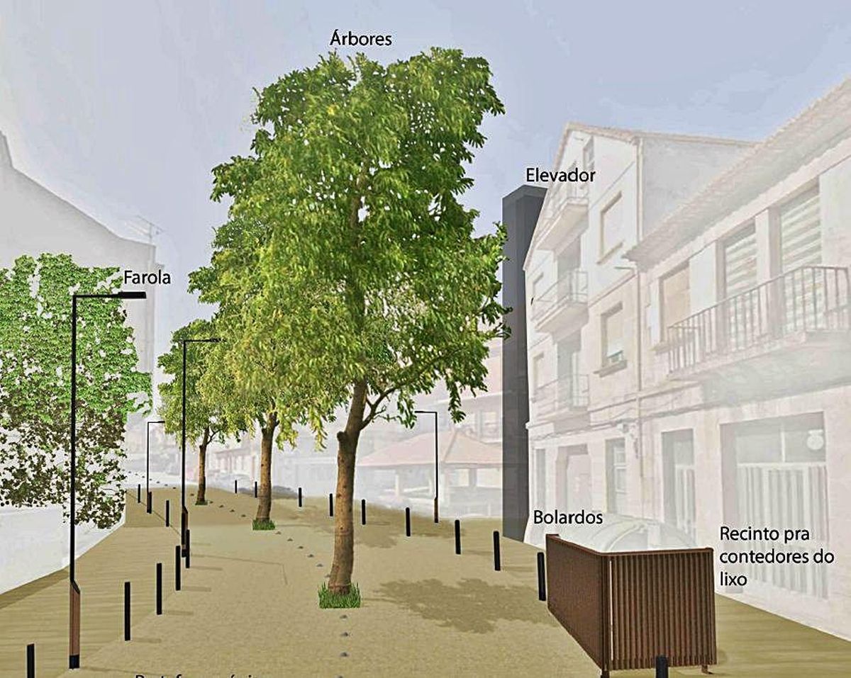 Recreación de la humanización, con un ascensor a la derecha. | // CSA ARQUITECTURA