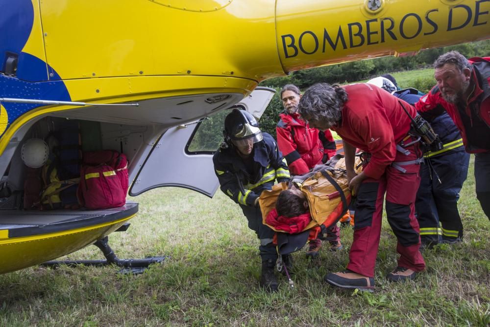 Rescate del montañero desaparecido en Somiedo