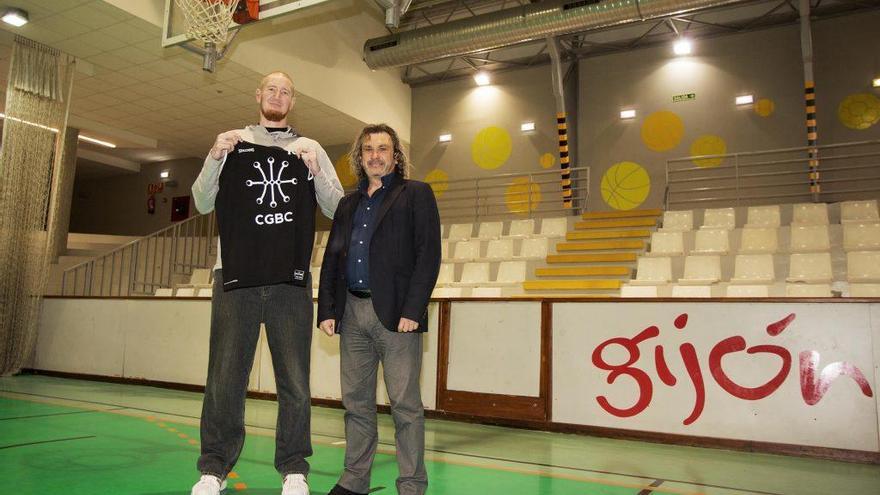 Robert Swift y Nacho Galán, ayer en Gijón