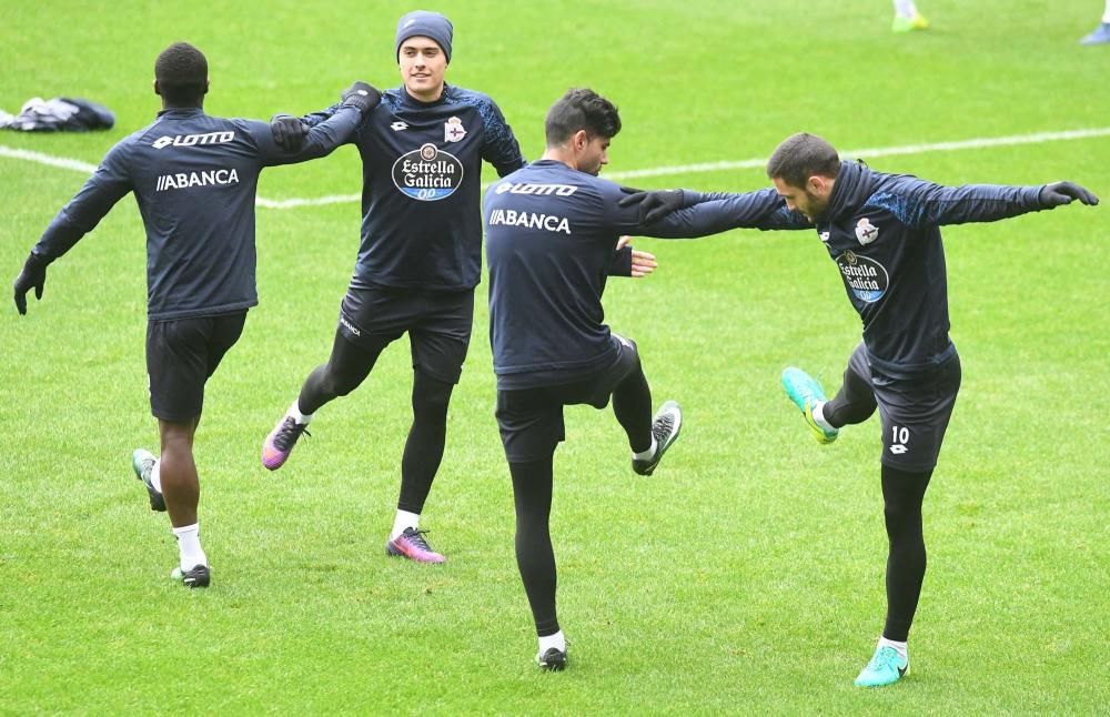 Entrenamiento en Riazor antes de Mendizorroza