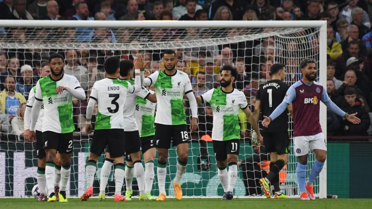 Acción del encuentro en Villa Park