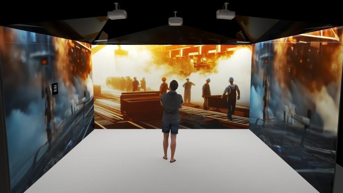 Muestra de la sala inmersiva 270 grados.