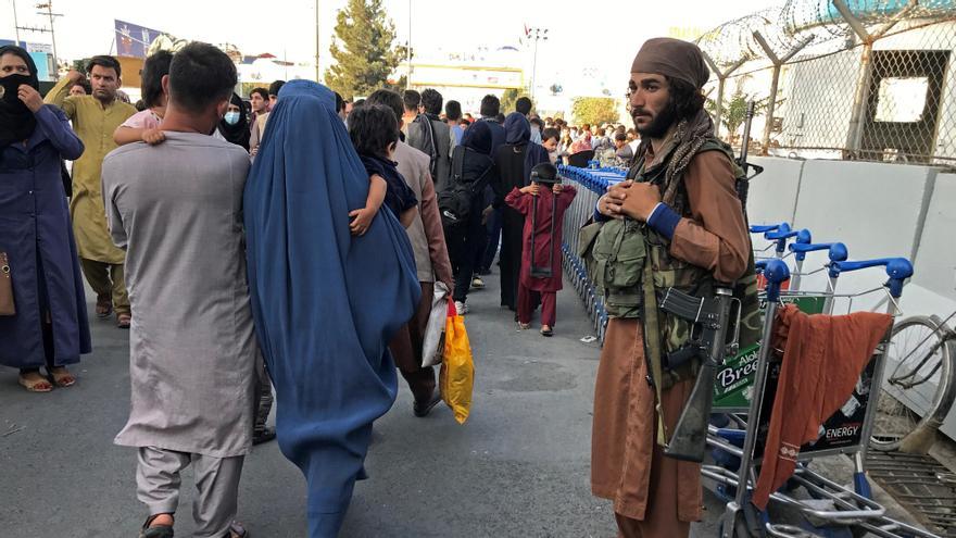 Caos en el aeropuerto de Kabul.