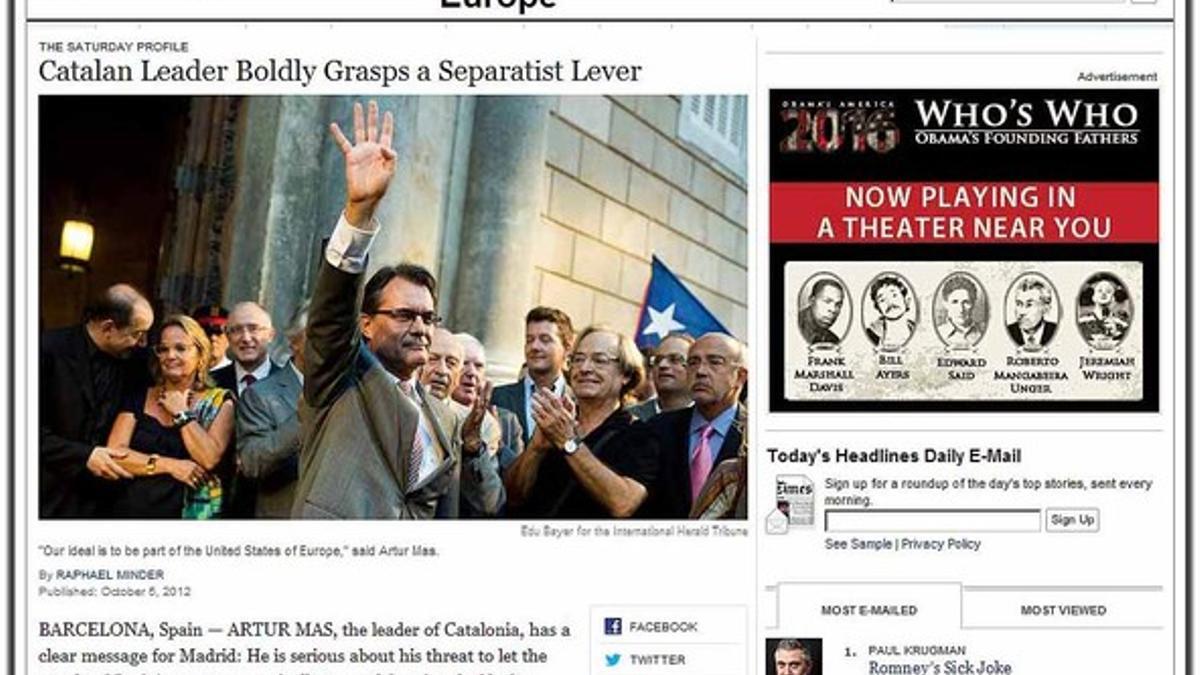 Entrevista a Artur Mas en 'The New York Times'